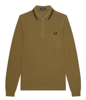 Fred Perry | Fred Perry Authentic Long Sleeved Twin Tipped Polo Shaded Stone & Black商品图片,