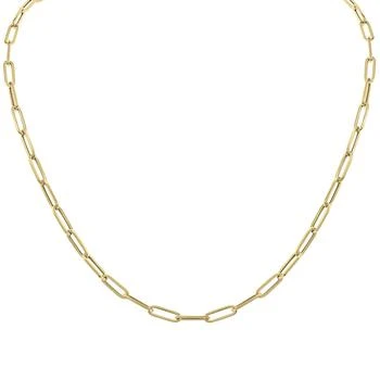 14K Yellow Gold 4.2MM Lite Paperclip Necklace With Lobster Clasp - 20 Inch