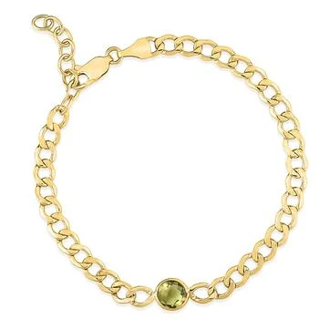SSELECTS | 6mm Peridot Curb Chain Bracelet In 14k Yellow Gold,商家Premium Outlets,价格¥3074