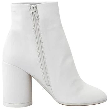 MM6 | MM6 Block Heel Ankle Boots in White 1.8折