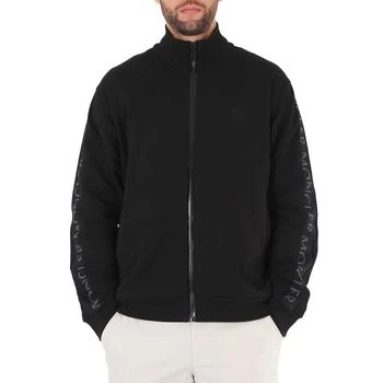推荐Moncler Men's Black Cotton Logo-Trim Zip-Up Sweatshirt, Size X-Large商品