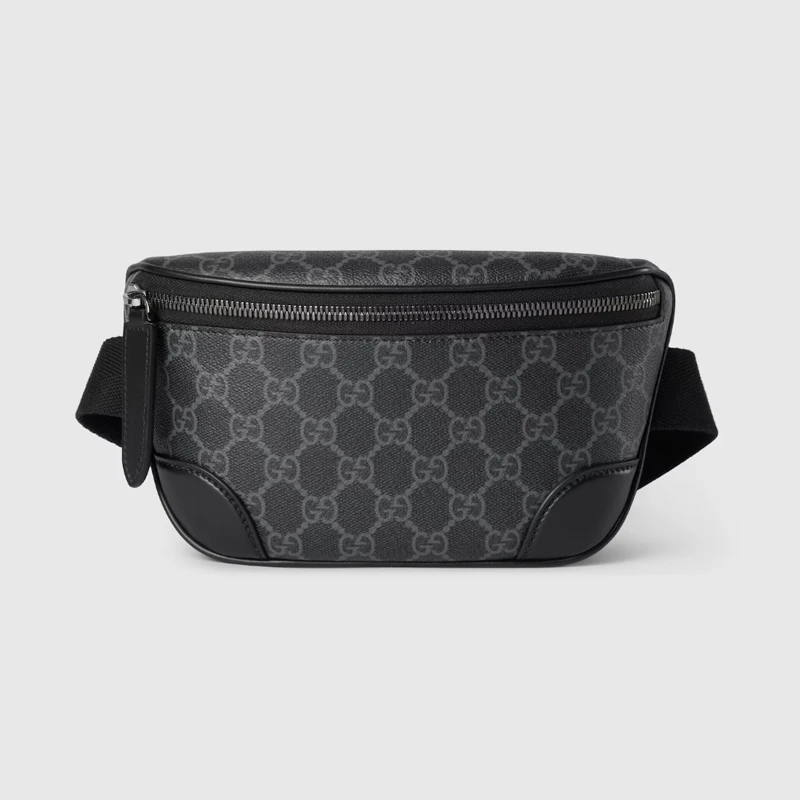 Gucci | 古驰男士黑色皮革Emblem小号腰包 821165FAED91000,商家VP FRANCE,价格¥9105