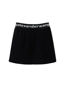 alexander wang短裤, Alexander Wang | Stretch Corduroy Shorts W/ Logo商品图片 额外8.5折, 额外八五折