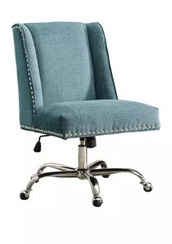 商品Linon Home Décor Products | Lincoln Office Chair Aqua - Chrome Base,商家Belk,价格¥3312图片