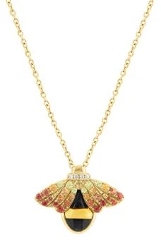 Effy | 14K Yellow Gold Diamond & Semiprecious Stone Bee Pendant Necklace - 0.02ct.,商家Nordstrom Rack,价格¥5522