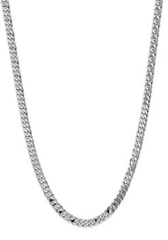 商品Men's 14K White Gold 7.25 Millimeter Beveled Curb Chain Bracelet图片
