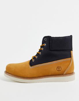 推荐Timberland Newmarket II Quilted boots in wheat tan/black商品