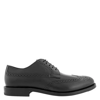 Tods Men's Black Perforations And Wingtip Leather Derby Shoes, Brand Size 5.5 ( US Size 6.5 )