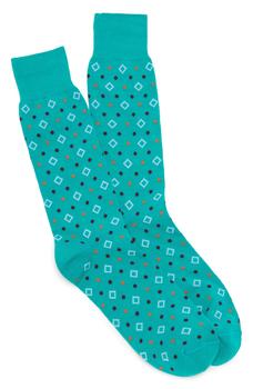 Lorenzo Uomo, Lorenzo Uomo | Geometric Circle Crew Socks商品图片 4.7折