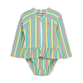 Little Me | Baby Girls Rainbow Stripe Rash Guard 1-Piece Swimsuit 独家减免邮费
