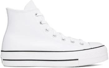 Converse | White Leather Chuck Taylor All Star Platform Sneakers,商家Ssense US,价格¥353