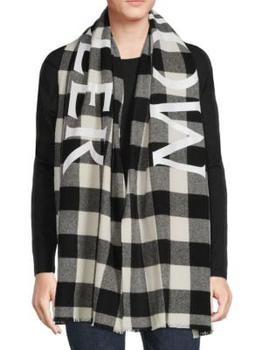 Moncler | Checked Logo Wool Scarf商品图片,3.9折