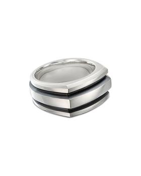 雪茄, David Yurman | Sterling Silver & Black Enamel Deco Cigar Band Ring商品图片 