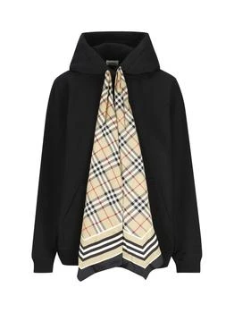 Burberry | Burberry Checked Drawstring Long-Sleeved Hoodie 5.7折