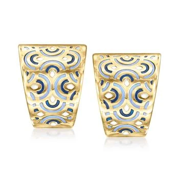 Ross-Simons | Ross-Simons Italian Multicolored Enamel Geometric-Pattern Earrings in 14kt Yellow Gold,商家Premium Outlets,价格¥4089