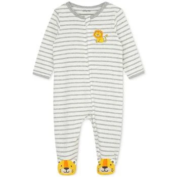 Little Me | Baby Boys Long Sleeved Striped Lion Footed Coverall 独家减免邮费