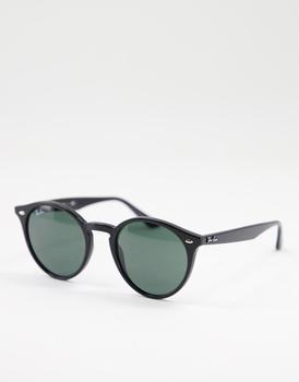 推荐Ray-Ban round sunglasses in black 0rb2180商品