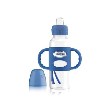 商品Narrow Sippy Baby Bottle with 100% Silicone Handles, 8oz, Blue图片