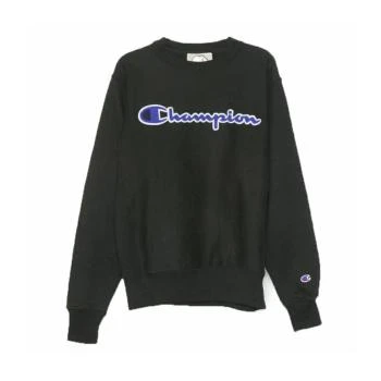 CHAMPION | CHAMPION 男士草写logo纯色加绒圆领卫衣 GF70-Y07731-BKC 满$1享9.6折, 包邮包税, 满折