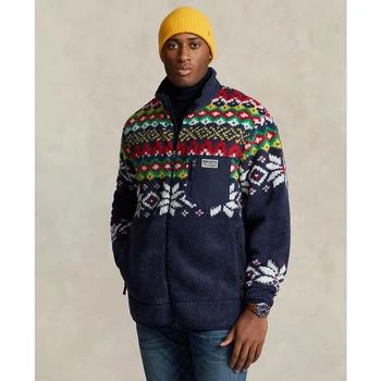 Ralph Lauren | Men's Big & Tall Fair Isle-Inspired Pile Fleece Jacket 6折, 独家减免邮费