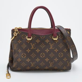 加拿大lv包, [二手商品] Louis Vuitton | Louis Vuitton Aurore Leather And Monogram Canvas Pallas BB Bag商品图片 7.5折