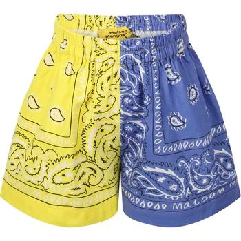 推荐Bandana print cotton shorts in blue and yellow商品