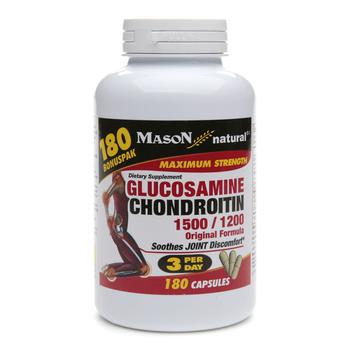 商品Mason Natural | Glucosamine Chondroitin, 1500/1200, Original Formula, Capsules,商家Walgreens,价格¥172图片