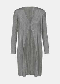 推荐Pleats Please Issey Miyake Grey Basics Pleated Coat商品