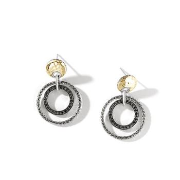 商品Classic Chain Hammered 18K Gold & Silver Black Sapphire Earrings - EZS9008574BLSBN图片