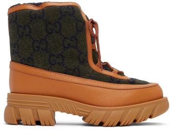 Gucci | Brown Logo Ankle Boots商品图片,独家减免邮费