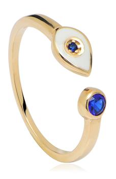 Gabi Rielle怎么样, Gabi Rielle | Enamel Evil Eye Adjustable Band Ring商品图片 4.2折