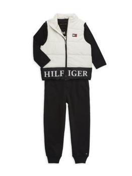 Tommy Hilfiger | Baby Boy’s 3-Piece Logo Vest, Top & Joggers Set商品图片,6.4折