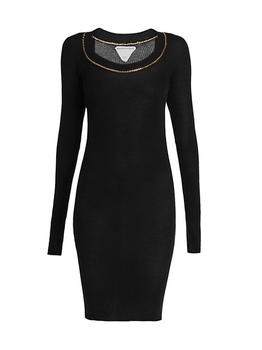 Bottega Veneta | Cashmere Sheer Chain Midi-Dress商品图片,
