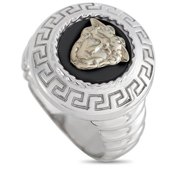 商品Versace 18K White Gold Onyx Ring图片