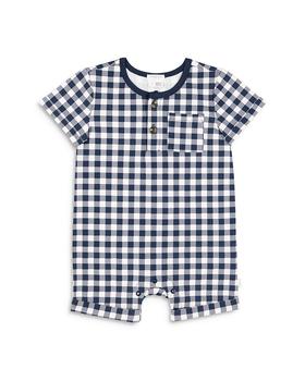 product Boys' Navy Gingham Romper - Baby image