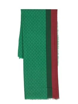 推荐GUCCI - Gg And Web Wool Scarf商品