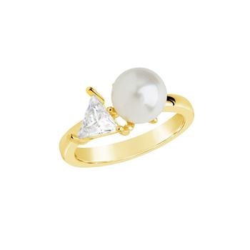 商品Sterling Forever | Cubic Zirconia and Imitation Pearls Dara Ring,商家Macy's,价格¥227图片