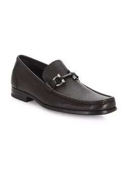 推荐Grandioso Gancini Bit Leather Loafers商品