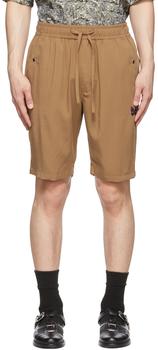 Needles真假, Needles | Brown Rayon Shorts商品图片 3.2折