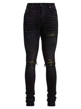 amiri mx1, AMIRI | Mx1 Leather Camo Skinny Jeans商品图片 