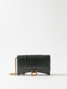 巴黎世家沙漏包价格, Balenciaga | Hourglass croc-effect leather cross-body bag商品图片 