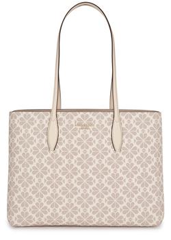 kate spade tote单肩包, Kate Spade | All Day large spade-jacquard canvas tote商品图片 额外9折, 额外九折