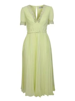 推荐Chiffon Midi Lime Green Dress商品