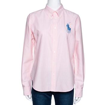 推荐Ralph Lauren Pink & White Striped Cotton Super Slim Fit Shirt L商品