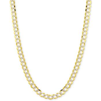 商品Italian Gold | 24" Two-Tone Open Curb Chain Necklace (5-3/4mm) in Solid 14k Gold & White Gold,商家Macy's,价格¥43645图片