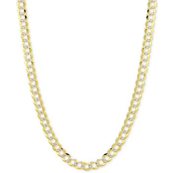 Italian Gold | 28" Two-Tone Open Curb Chain Necklace in Solid 14k Gold & White Gold,商家Macy's,价格¥26040