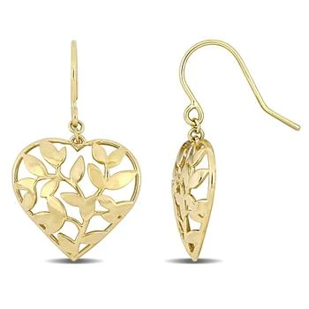 Mimi & Max | Mimi & Max Floral Heart Hook Earrings in 10k Yellow Gold,商家Premium Outlets,价格¥1164