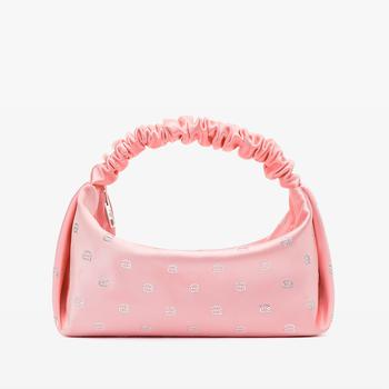 推荐Alexander Wang Mini Scrunchie Logo-Embellished Satin Bag商品