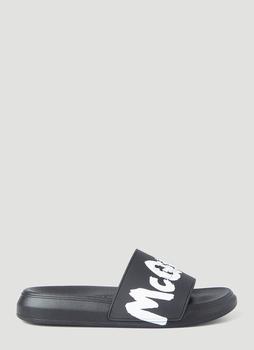 推荐Embossed Logo Print Slides in Black商品