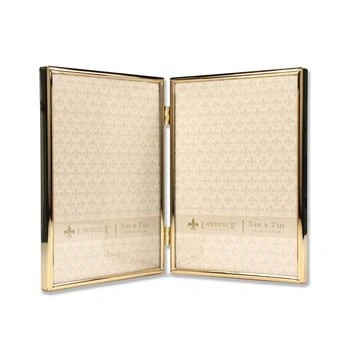 Lawrence Frames | Hinged Double Simply Gold Metal Picture Frame - 5" x 7",商家Macy's,价格¥268